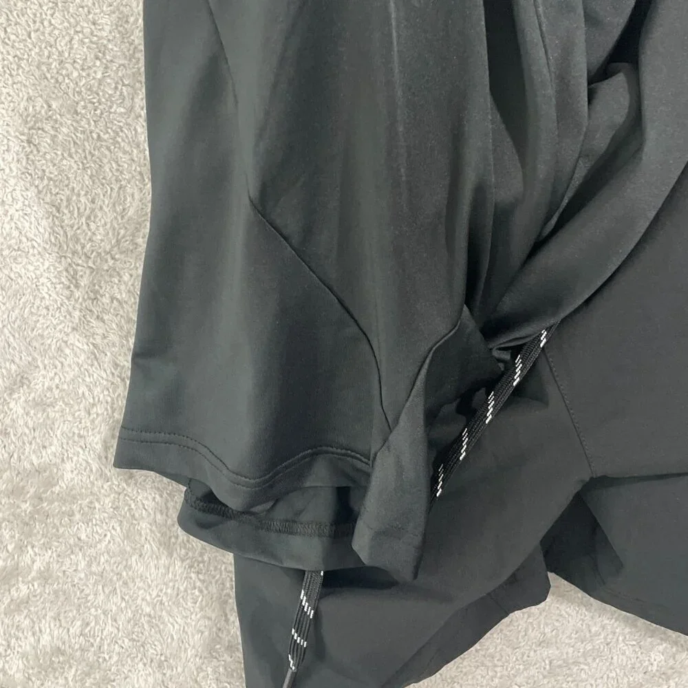NEW Lands' End Mens M Black Swim Shorts With UPF 50 Quick Dry & Built-In Boxer